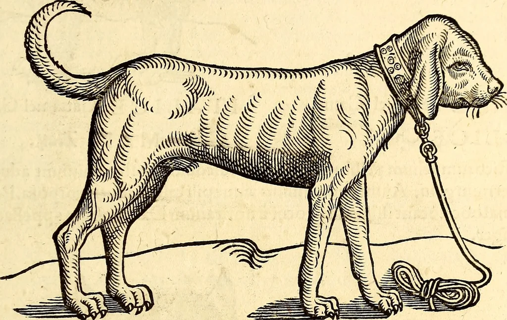 An illustration from Icones animalium quadrupedum uiuiparorum et ouiparorum : quae in Historiae animalium Conradi Gesneri libro I. et II. describuntur, cum nomenclaturis singulorum latinis, graecis, italicis, gallicis, et germanicis plerunque, et aliarum quoque linguarum, certis ordinibus digestae, 1560, leaf 36
