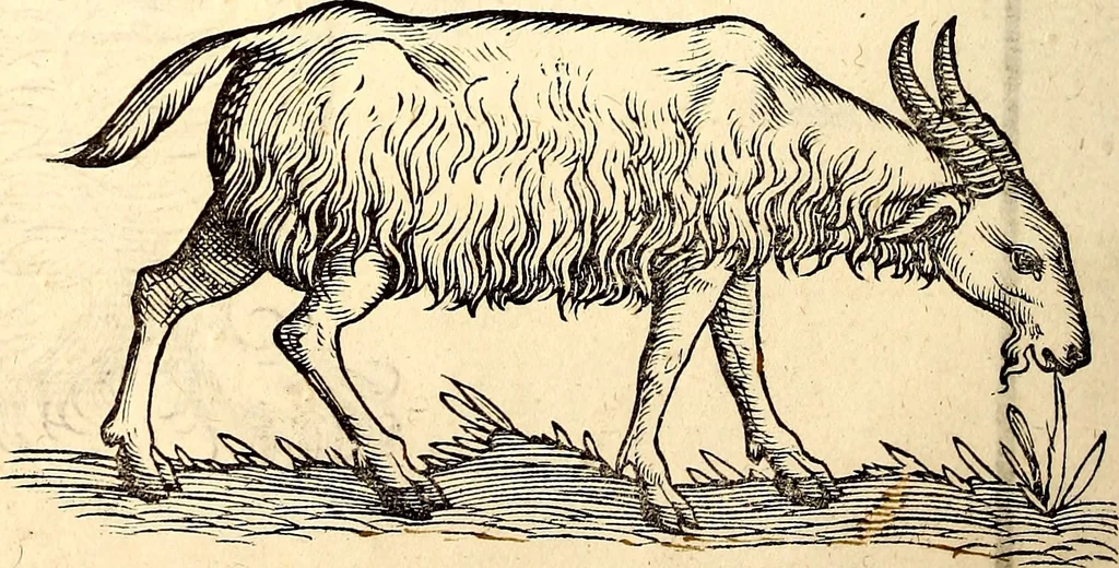 An illustration from Icones animalium quadrupedum uiuiparorum et ouiparorum : quae in Historiae animalium Conradi Gesneri libro I. et II. describuntur, cum nomenclaturis singulorum latinis, graecis, italicis, gallicis, et germanicis plerunque, et aliarum quoque linguarum, certis ordinibus digestae, 1560, leaf 45
