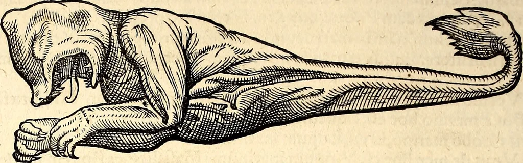 An illustration from Icones animalium quadrupedum uiuiparorum et ouiparorum : quae in Historiae animalium Conradi Gesneri libro I. et II. describuntur, cum nomenclaturis singulorum latinis, graecis, italicis, gallicis, et germanicis plerunque, et aliarum quoque linguarum, certis ordinibus digestae, 1560, leaf 487