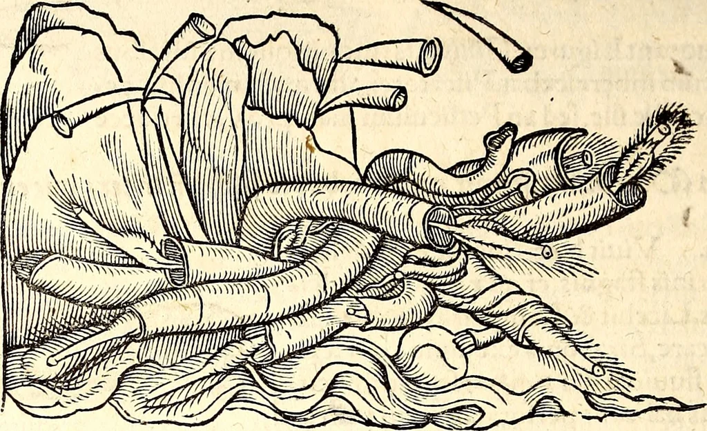 An illustration from Icones animalium quadrupedum uiuiparorum et ouiparorum : quae in Historiae animalium Conradi Gesneri libro I. et II. describuntur, cum nomenclaturis singulorum latinis, graecis, italicis, gallicis, et germanicis plerunque, et aliarum quoque linguarum, certis ordinibus digestae, 1560, leaf 591