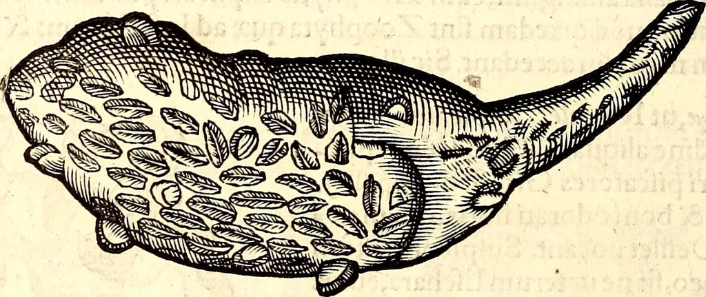 An illustration from Icones animalium quadrupedum uiuiparorum et ouiparorum : quae in Historiae animalium Conradi Gesneri libro I. et II. describuntur, cum nomenclaturis singulorum latinis, graecis, italicis, gallicis, et germanicis plerunque, et aliarum quoque linguarum, certis ordinibus digestae, 1560, leaf 593