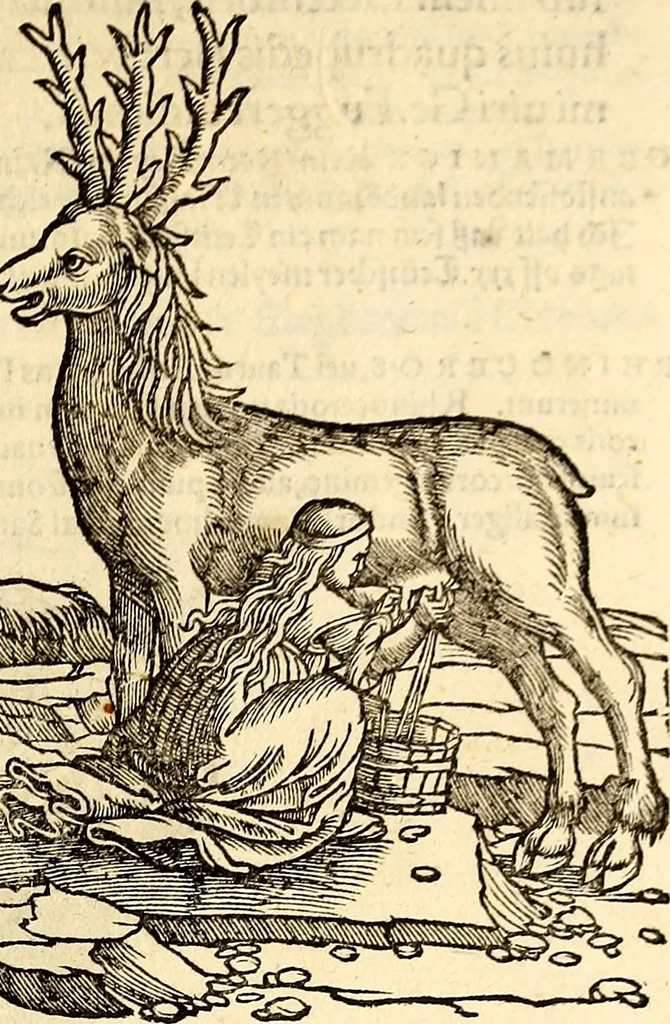 An illustration from Icones animalium quadrupedum uiuiparorum et ouiparorum : quae in Historiae animalium Conradi Gesneri libro I. et II. describuntur, cum nomenclaturis singulorum latinis, graecis, italicis, gallicis, et germanicis plerunque, et aliarum quoque linguarum, certis ordinibus digestae, 1560, leaf 68