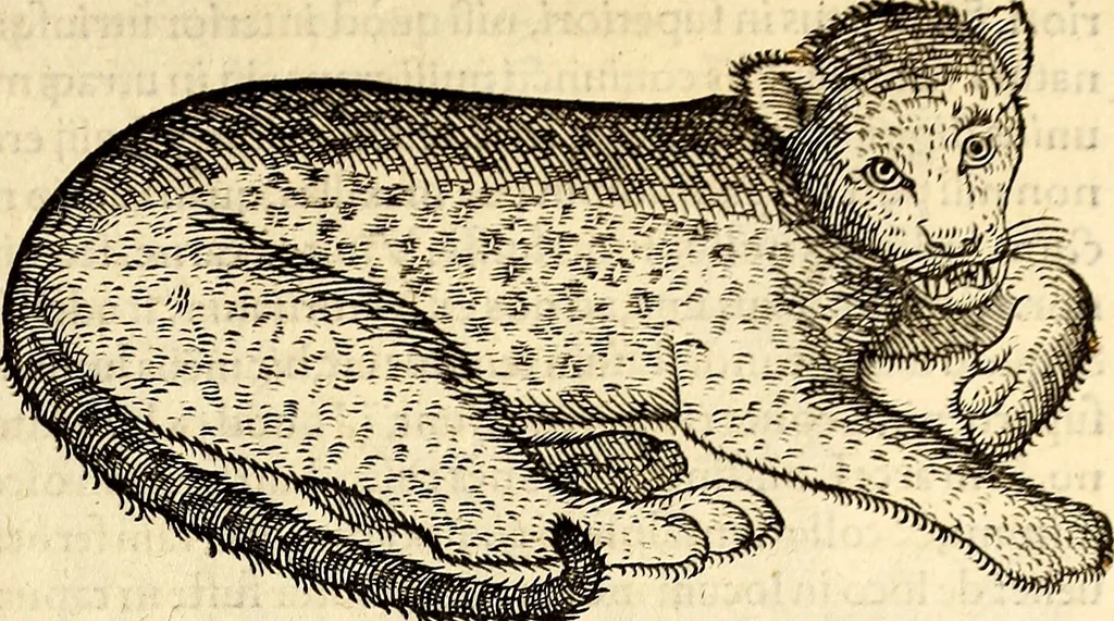 An illustration from Icones animalium quadrupedum uiuiparorum et ouiparorum : quae in Historiae animalium Conradi Gesneri libro I. et II. describuntur, cum nomenclaturis singulorum latinis, graecis, italicis, gallicis, et germanicis plerunque, et aliarum quoque linguarum, certis ordinibus digestae, 1560, leaf 78