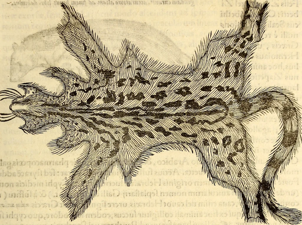 An illustration from Icones animalium quadrupedum uiuiparorum et ouiparorum : quae in Historiae animalium Conradi Gesneri libro I. et II. describuntur, cum nomenclaturis singulorum latinis, graecis, italicis, gallicis, et germanicis plerunque, et aliarum quoque linguarum, certis ordinibus digestae, 1560, leaf 80