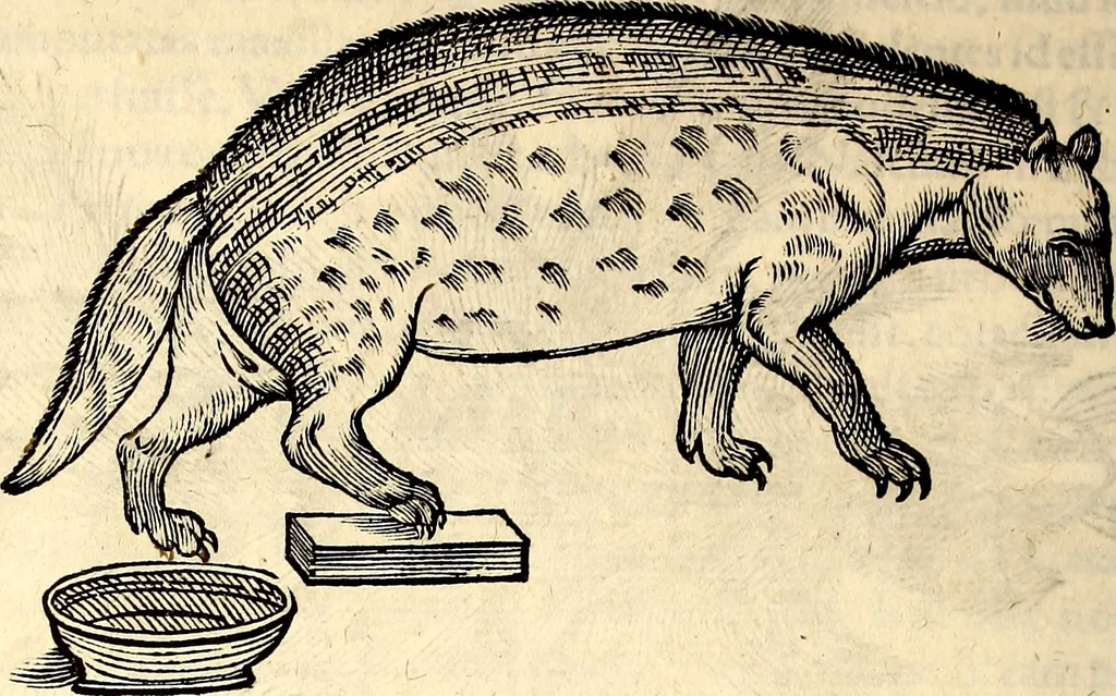 An illustration from Icones animalium quadrupedum uiuiparorum et ouiparorum : quae in Historiae animalium Conradi Gesneri libro I. et II. describuntur, cum nomenclaturis singulorum latinis, graecis, italicis, gallicis, et germanicis plerunque, et aliarum quoque linguarum, certis ordinibus digestae, 1560, leaf 81