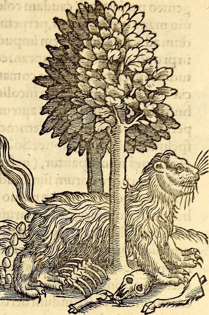 An illustration from Icones animalium quadrupedum uiuiparorum et ouiparorum : quae in Historiae animalium Conradi Gesneri libro I. et II. describuntur, cum nomenclaturis singulorum latinis, graecis, italicis, gallicis, et germanicis plerunque, et aliarum quoque linguarum, certis ordinibus digestae, 1560, leaf 88