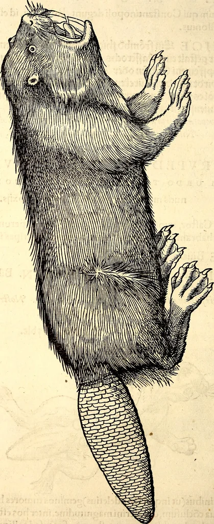 An illustration from Icones animalium quadrupedum uiuiparorum et ouiparorum : quae in Historiae animalium Conradi Gesneri libro I. et II. describuntur, cum nomenclaturis singulorum latinis, graecis, italicis, gallicis, et germanicis plerunque, et aliarum quoque linguarum, certis ordinibus digestae, 1560, leaf 93