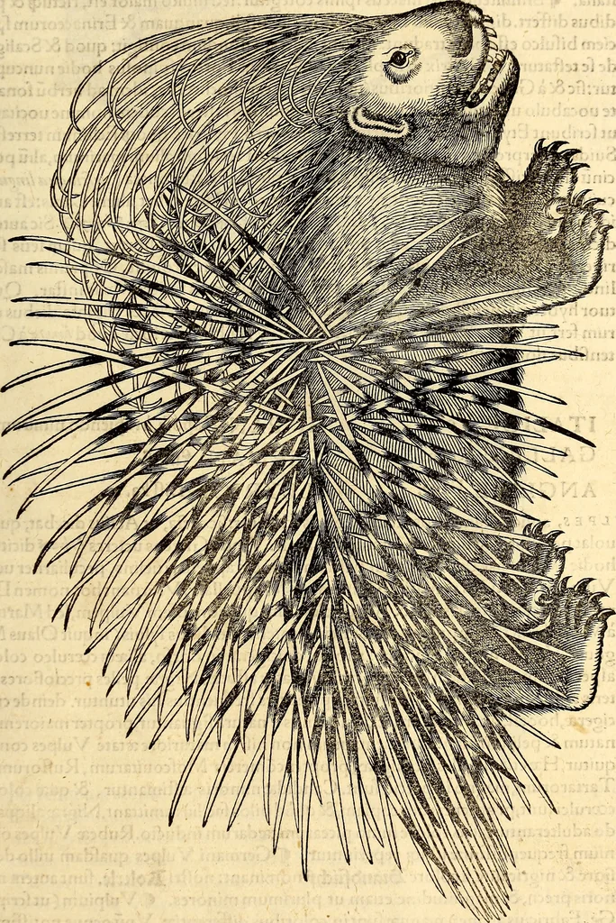 An illustration from Icones animalium quadrupedum uiuiparorum et ouiparorum : quae in Historiae animalium Conradi Gesneri libro I. et II. describuntur, cum nomenclaturis singulorum latinis, graecis, italicis, gallicis, et germanicis plerunque, et aliarum quoque linguarum, certis ordinibus digestae, 1560, leaf 96
