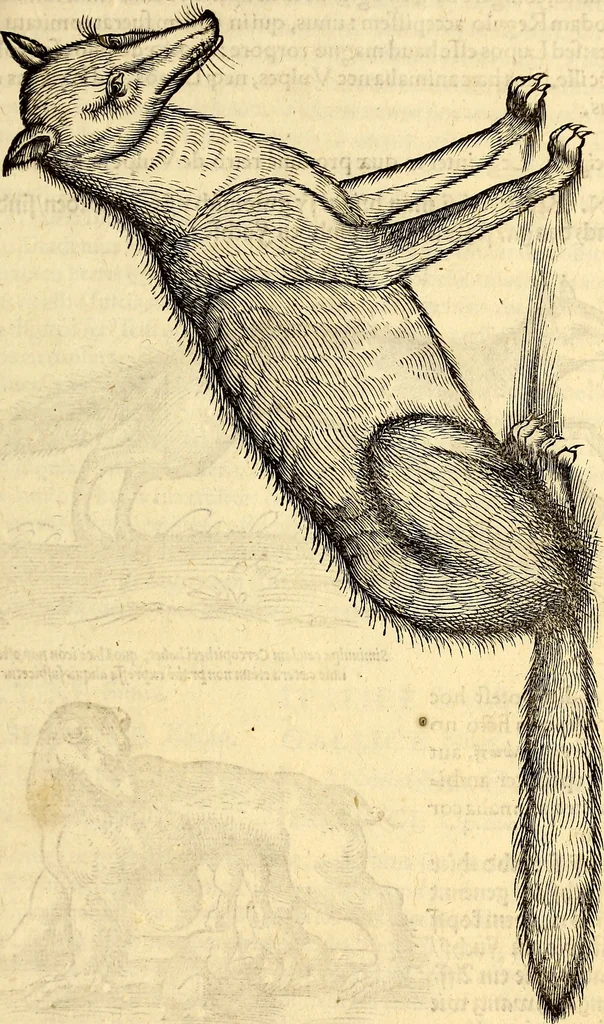 An illustration from Icones animalium quadrupedum uiuiparorum et ouiparorum : quae in Historiae animalium Conradi Gesneri libro I. et II. describuntur, cum nomenclaturis singulorum latinis, graecis, italicis, gallicis, et germanicis plerunque, et aliarum quoque linguarum, certis ordinibus digestae, 1560, leaf 98