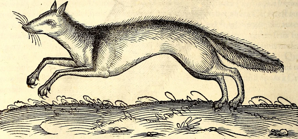 An illustration from Icones animalium quadrupedum uiuiparorum et ouiparorum : quae in Historiae animalium Conradi Gesneri libro I. et II. describuntur, cum nomenclaturis singulorum latinis, graecis, italicis, gallicis, et germanicis plerunque, et aliarum quoque linguarum, certis ordinibus digestae, 1560, leaf 99