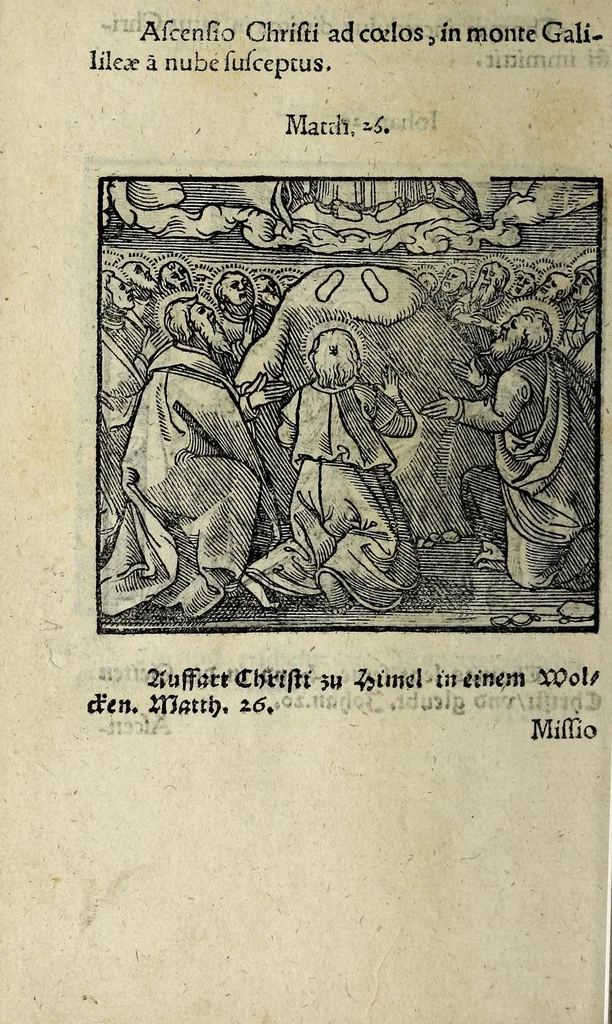 An illustration from Icones catecheseos et virtvtvm ac uitiorum illustratae numeris Iohannis Hofferi cobergensis : item. Historia passionis domini nostri Iesu Christi effigiata, 1558, leaf 100