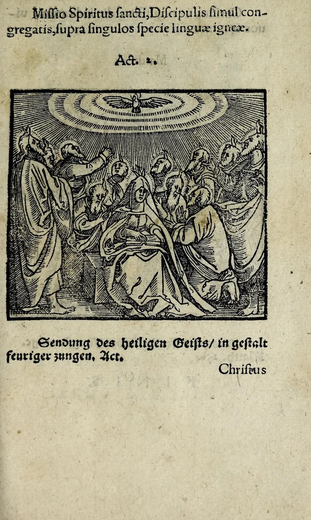 An illustration from Icones catecheseos et virtvtvm ac uitiorum illustratae numeris Iohannis Hofferi cobergensis : item. Historia passionis domini nostri Iesu Christi effigiata, 1558, leaf 101