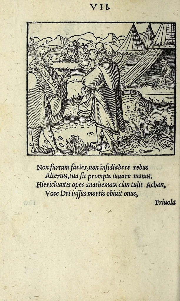 An illustration from Icones catecheseos et virtvtvm ac uitiorum illustratae numeris Iohannis Hofferi cobergensis : item. Historia passionis domini nostri Iesu Christi effigiata, 1558, leaf 20
