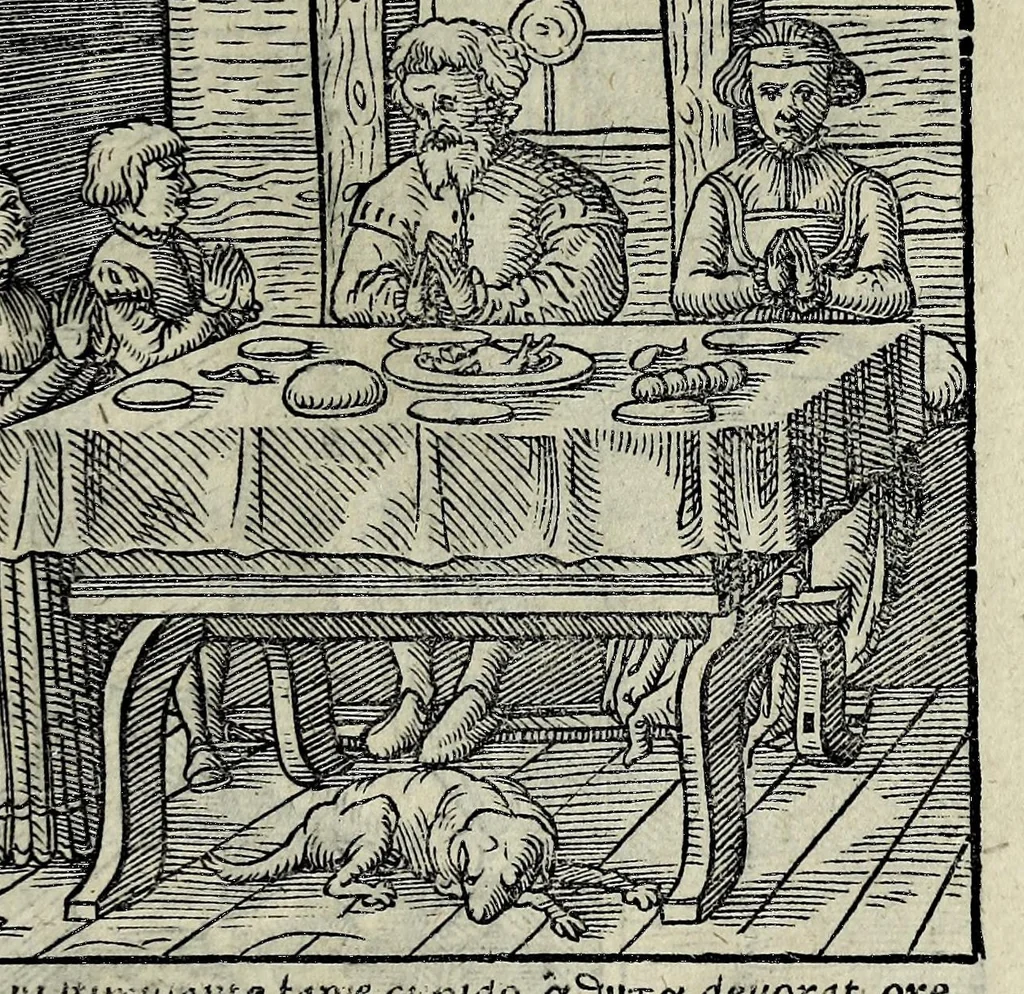An illustration from Icones catecheseos et virtvtvm ac uitiorum illustratae numeris Iohannis Hofferi cobergensis : item. Historia passionis domini nostri Iesu Christi effigiata, 1558, leaf 49