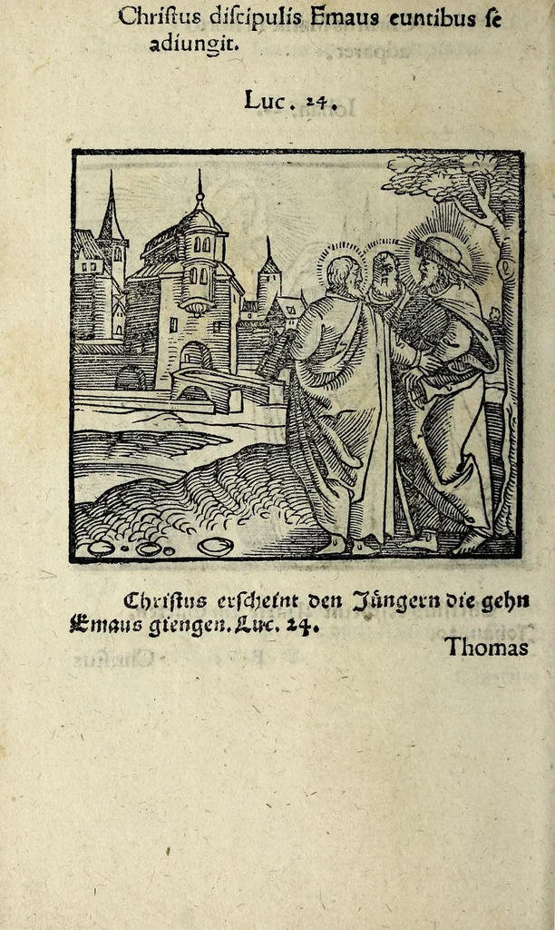 An illustration from Icones catecheseos et virtvtvm ac uitiorum illustratae numeris Iohannis Hofferi cobergensis : item. Historia passionis domini nostri Iesu Christi effigiata, 1558, leaf 98