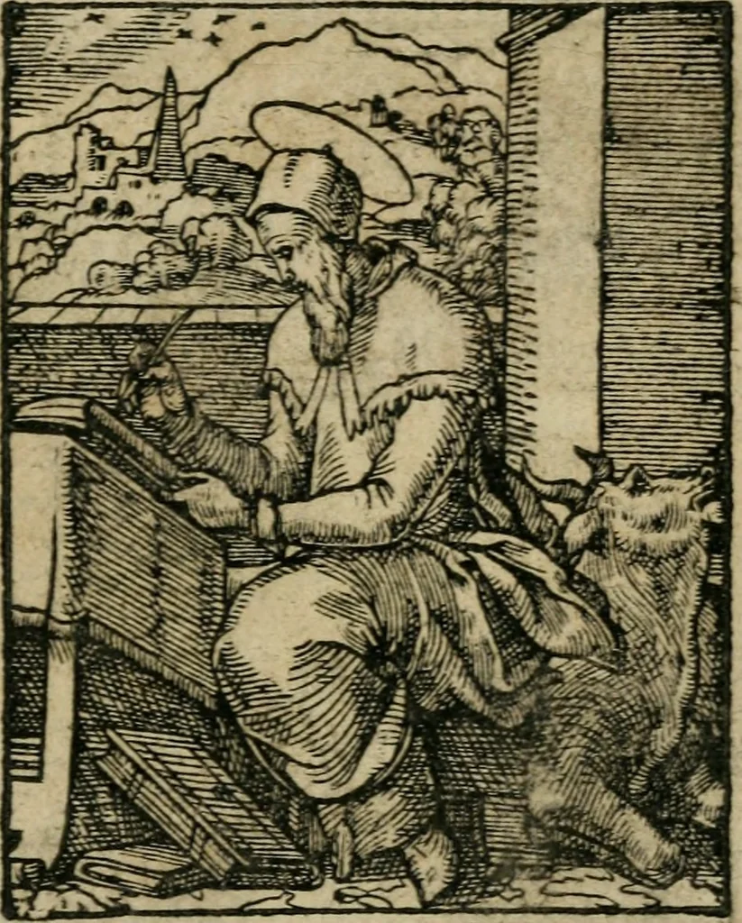 An illustration from Icones historicae Novi Testamenti, carminibus latinis et gallicis illustratae, in quibus exponitur historia in singulis exhibita figuris = Figures historiques du Nouveau Testament, accompagnées de quadrains en latin et en françois, qui exposent l'histoire representée en chaque figure, 1681, leaf 10
