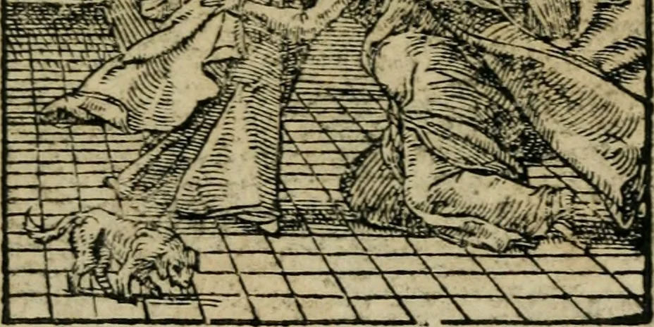 An illustration from Icones historicae Novi Testamenti, carminibus latinis et gallicis illustratae, in quibus exponitur historia in singulis exhibita figuris = Figures historiques du Nouveau Testament, accompagnées de quadrains en latin et en françois, qui exposent l'histoire representée en chaque figure, 1681, leaf 14