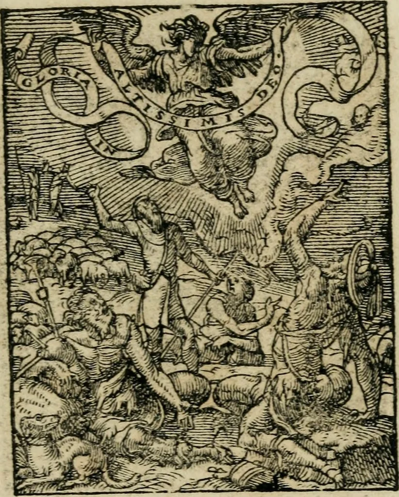 An illustration from Icones historicae Novi Testamenti, carminibus latinis et gallicis illustratae, in quibus exponitur historia in singulis exhibita figuris = Figures historiques du Nouveau Testament, accompagnées de quadrains en latin et en françois, qui exposent l'histoire representée en chaque figure, 1681, leaf 16