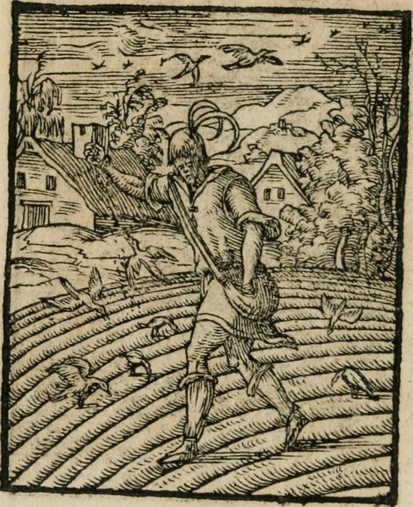 An illustration from Icones historicae Novi Testamenti, carminibus latinis et gallicis illustratae, in quibus exponitur historia in singulis exhibita figuris = Figures historiques du Nouveau Testament, accompagnées de quadrains en latin et en françois, qui exposent l'histoire representée en chaque figure, 1681, leaf 33