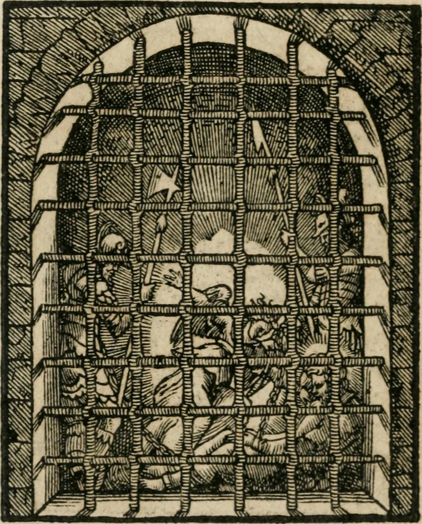An illustration from Icones historicae Novi Testamenti, carminibus latinis et gallicis illustratae, in quibus exponitur historia in singulis exhibita figuris = Figures historiques du Nouveau Testament, accompagnées de quadrains en latin et en françois, qui exposent l'histoire representée en chaque figure, 1681, leaf 73