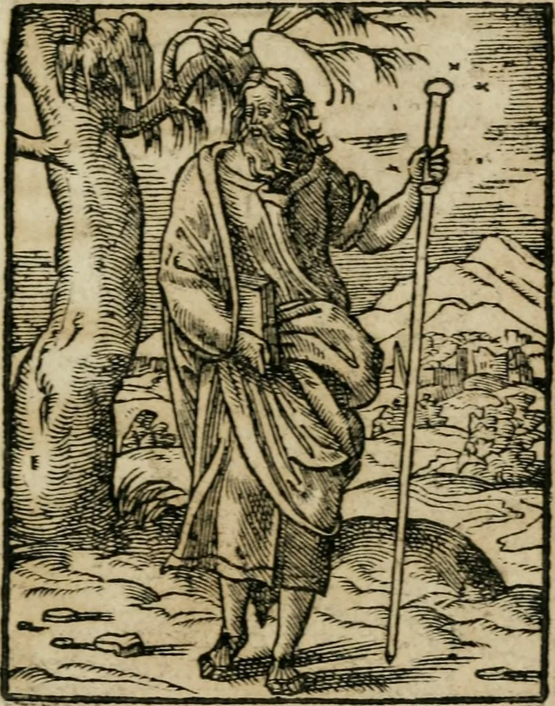 An illustration from Icones historicae Novi Testamenti, carminibus latinis et gallicis illustratae, in quibus exponitur historia in singulis exhibita figuris = Figures historiques du Nouveau Testament, accompagnées de quadrains en latin et en françois, qui exposent l'histoire representée en chaque figure, 1681, leaf 80