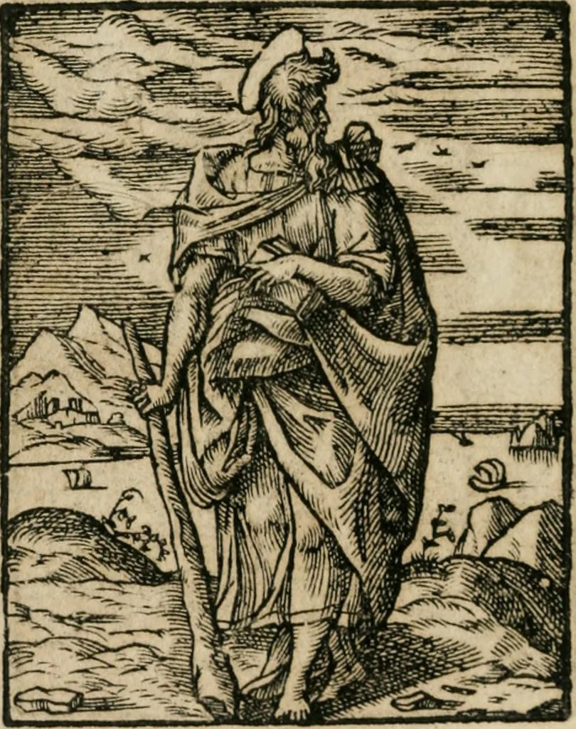 An illustration from Icones historicae Novi Testamenti, carminibus latinis et gallicis illustratae, in quibus exponitur historia in singulis exhibita figuris = Figures historiques du Nouveau Testament, accompagnées de quadrains en latin et en françois, qui exposent l'histoire representée en chaque figure, 1681, leaf 81