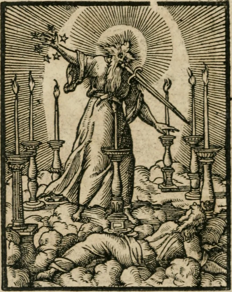 An illustration from Icones historicae Novi Testamenti, carminibus latinis et gallicis illustratae, in quibus exponitur historia in singulis exhibita figuris = Figures historiques du Nouveau Testament, accompagnées de quadrains en latin et en françois, qui exposent l'histoire representée en chaque figure, 1681, leaf 83