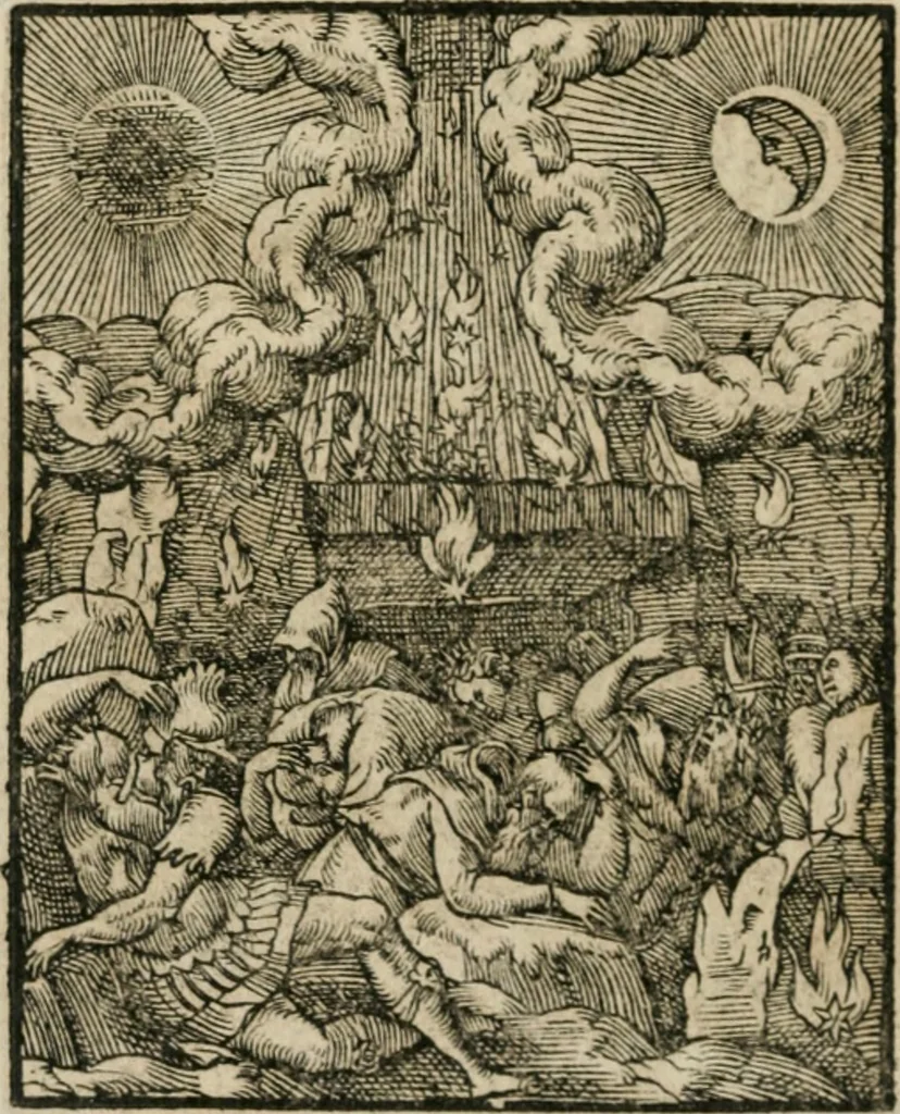 An illustration from Icones historicae Novi Testamenti, carminibus latinis et gallicis illustratae, in quibus exponitur historia in singulis exhibita figuris = Figures historiques du Nouveau Testament, accompagnées de quadrains en latin et en françois, qui exposent l'histoire representée en chaque figure, 1681, leaf 87