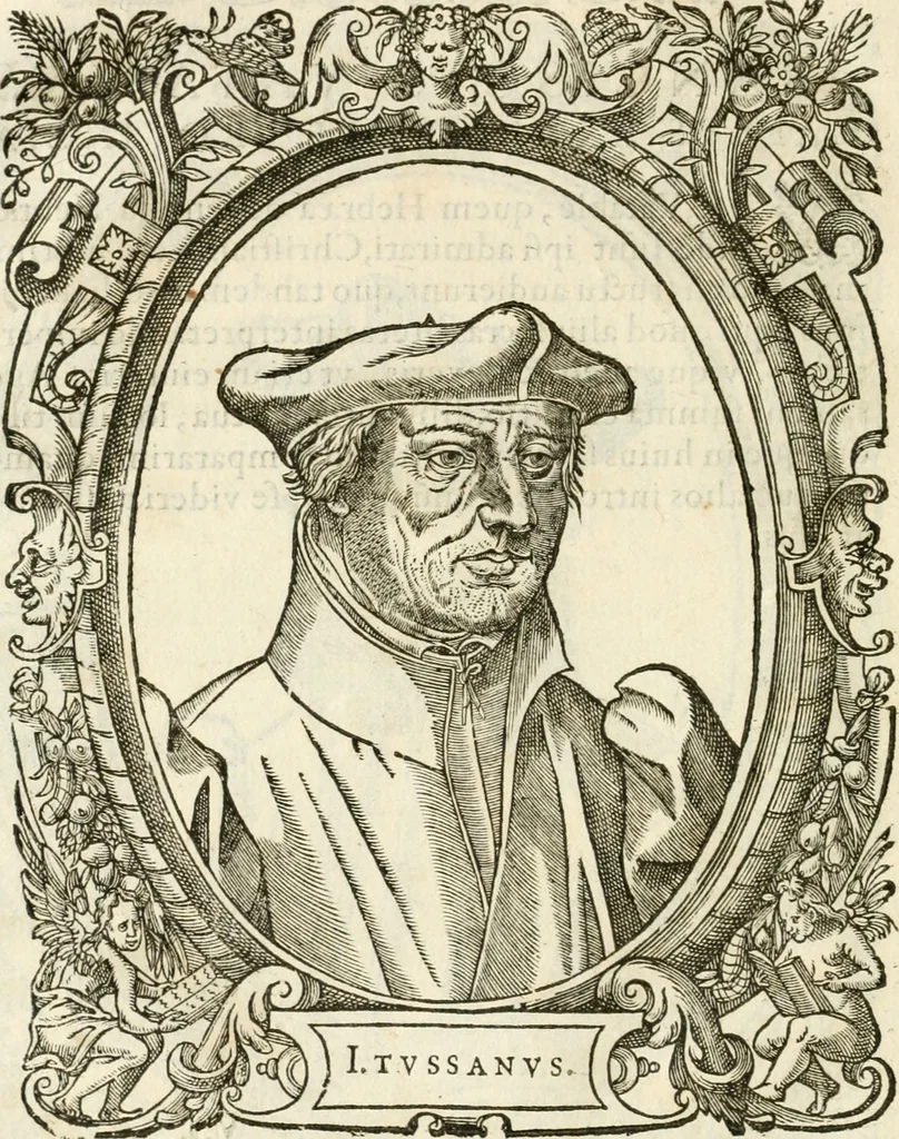 An illustration from Icones, id est, Verae imagines virorvm doctrina simvl et pietate illvstrivm, qvorvm praecipuè ministerio partim bonarum literarum studia sunt restituta, partim vera religio in variis orbis christiani regionibus, nostra patrúmque memoria fuit instaurata: additis eorundem vitae & operae descriptionibus, quibus adiectae sunt nonnullae picturae quas emblemata vocant, 1580, leaf 169