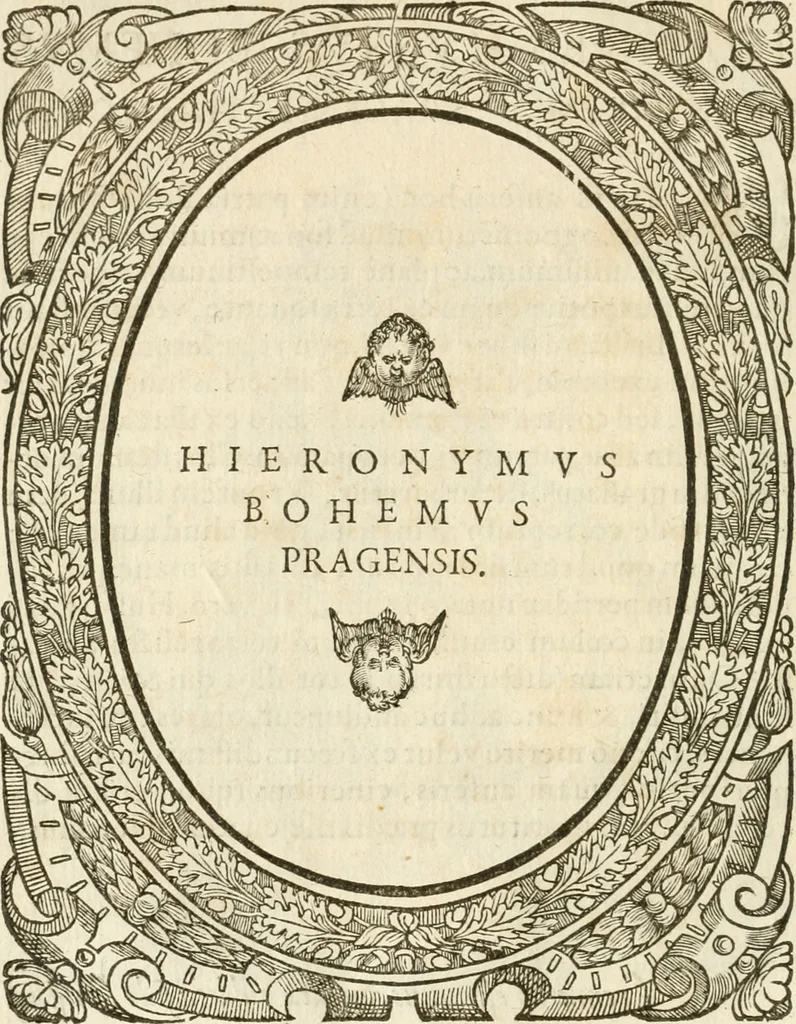 An illustration from Icones, id est, Verae imagines virorvm doctrina simvl et pietate illvstrivm, qvorvm praecipuè ministerio partim bonarum literarum studia sunt restituta, partim vera religio in variis orbis christiani regionibus, nostra patrúmque memoria fuit instaurata: additis eorundem vitae & operae descriptionibus, quibus adiectae sunt nonnullae picturae quas emblemata vocant, 1580, leaf 21