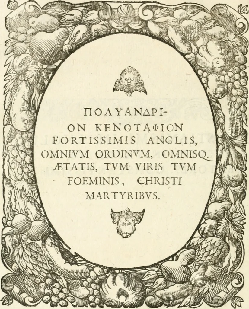 An illustration from Icones, id est, Verae imagines virorvm doctrina simvl et pietate illvstrivm, qvorvm praecipuè ministerio partim bonarum literarum studia sunt restituta, partim vera religio in variis orbis christiani regionibus, nostra patrúmque memoria fuit instaurata: additis eorundem vitae & operae descriptionibus, quibus adiectae sunt nonnullae picturae quas emblemata vocant, 1580, leaf 221
