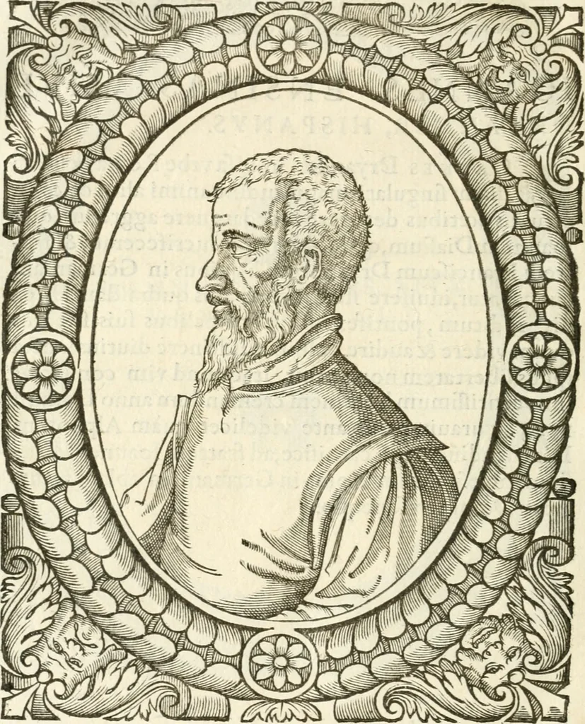An illustration from Icones, id est, Verae imagines virorvm doctrina simvl et pietate illvstrivm, qvorvm praecipuè ministerio partim bonarum literarum studia sunt restituta, partim vera religio in variis orbis christiani regionibus, nostra patrúmque memoria fuit instaurata: additis eorundem vitae & operae descriptionibus, quibus adiectae sunt nonnullae picturae quas emblemata vocant, 1580, leaf 275