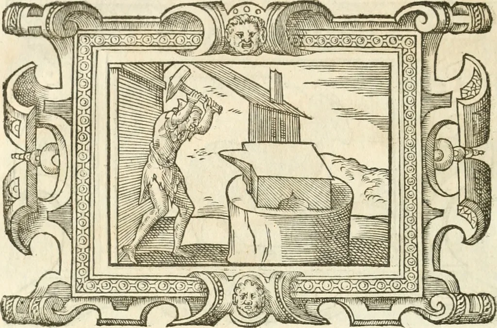 An illustration from Icones, id est, Verae imagines virorvm doctrina simvl et pietate illvstrivm, qvorvm praecipuè ministerio partim bonarum literarum studia sunt restituta, partim vera religio in variis orbis christiani regionibus, nostra patrúmque memoria fuit instaurata: additis eorundem vitae & operae descriptionibus, quibus adiectae sunt nonnullae picturae quas emblemata vocant, 1580, leaf 281