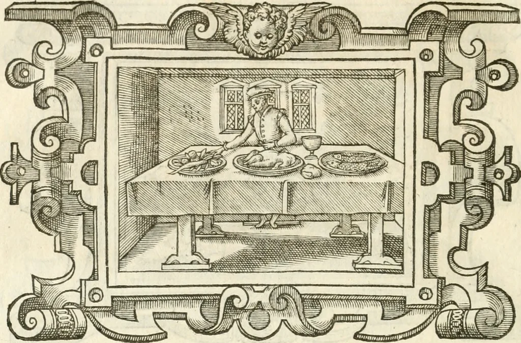 An illustration from Icones, id est, Verae imagines virorvm doctrina simvl et pietate illvstrivm, qvorvm praecipuè ministerio partim bonarum literarum studia sunt restituta, partim vera religio in variis orbis christiani regionibus, nostra patrúmque memoria fuit instaurata: additis eorundem vitae & operae descriptionibus, quibus adiectae sunt nonnullae picturae quas emblemata vocant, 1580, leaf 287
