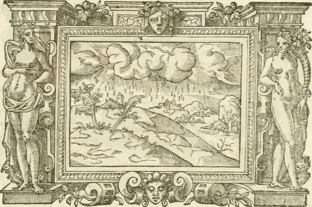 An illustration from Icones, id est, Verae imagines virorvm doctrina simvl et pietate illvstrivm, qvorvm praecipuè ministerio partim bonarum literarum studia sunt restituta, partim vera religio in variis orbis christiani regionibus, nostra patrúmque memoria fuit instaurata: additis eorundem vitae & operae descriptionibus, quibus adiectae sunt nonnullae picturae quas emblemata vocant, 1580, leaf 288