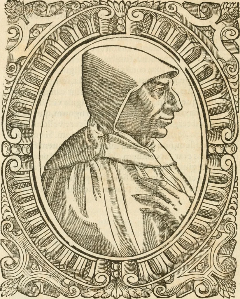 An illustration from Icones, id est, Verae imagines virorvm doctrina simvl et pietate illvstrivm, qvorvm praecipuè ministerio partim bonarum literarum studia sunt restituta, partim vera religio in variis orbis christiani regionibus, nostra patrúmque memoria fuit instaurata: additis eorundem vitae & operae descriptionibus, quibus adiectae sunt nonnullae picturae quas emblemata vocant, 1580, leaf 29