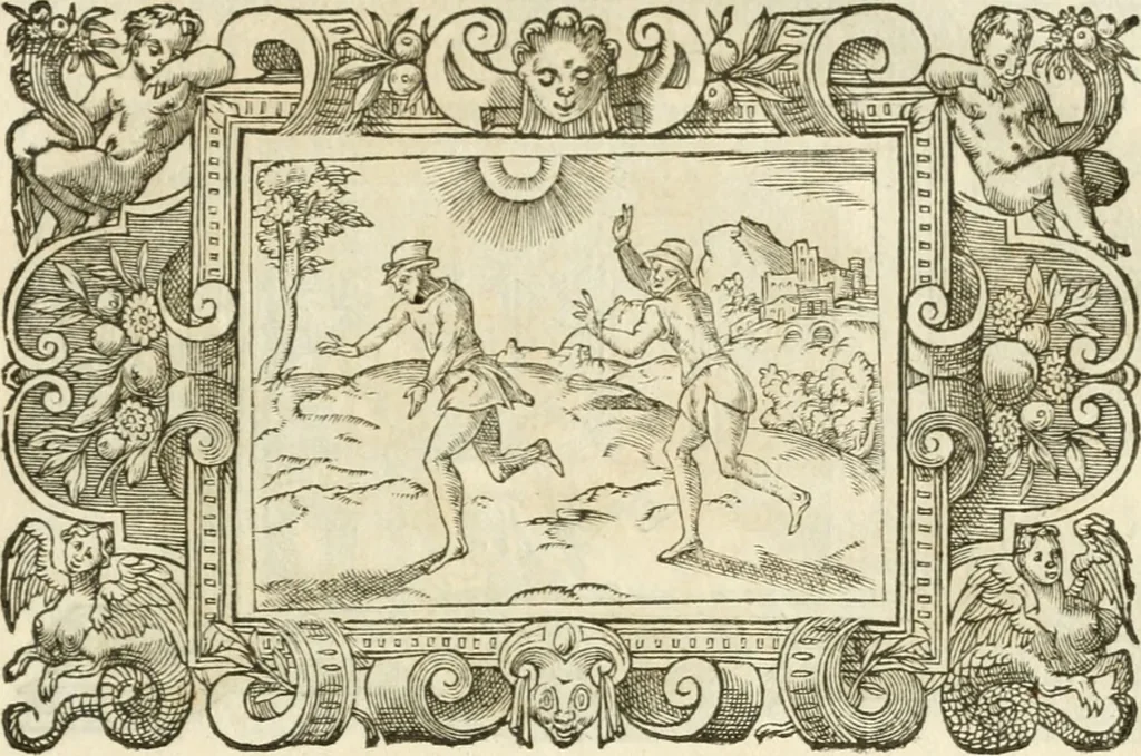 An illustration from Icones, id est, Verae imagines virorvm doctrina simvl et pietate illvstrivm, qvorvm praecipuè ministerio partim bonarum literarum studia sunt restituta, partim vera religio in variis orbis christiani regionibus, nostra patrúmque memoria fuit instaurata: additis eorundem vitae & operae descriptionibus, quibus adiectae sunt nonnullae picturae quas emblemata vocant, 1580, leaf 290