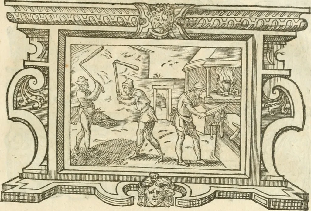 An illustration from Icones, id est, Verae imagines virorvm doctrina simvl et pietate illvstrivm, qvorvm praecipuè ministerio partim bonarum literarum studia sunt restituta, partim vera religio in variis orbis christiani regionibus, nostra patrúmque memoria fuit instaurata: additis eorundem vitae & operae descriptionibus, quibus adiectae sunt nonnullae picturae quas emblemata vocant, 1580, leaf 296