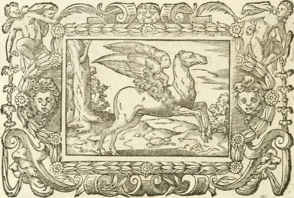 An illustration from Icones, id est, Verae imagines virorvm doctrina simvl et pietate illvstrivm, qvorvm praecipuè ministerio partim bonarum literarum studia sunt restituta, partim vera religio in variis orbis christiani regionibus, nostra patrúmque memoria fuit instaurata: additis eorundem vitae & operae descriptionibus, quibus adiectae sunt nonnullae picturae quas emblemata vocant, 1580, leaf 305