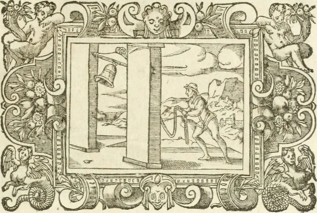 An illustration from Icones, id est, Verae imagines virorvm doctrina simvl et pietate illvstrivm, qvorvm praecipuè ministerio partim bonarum literarum studia sunt restituta, partim vera religio in variis orbis christiani regionibus, nostra patrúmque memoria fuit instaurata: additis eorundem vitae & operae descriptionibus, quibus adiectae sunt nonnullae picturae quas emblemata vocant, 1580, leaf 306