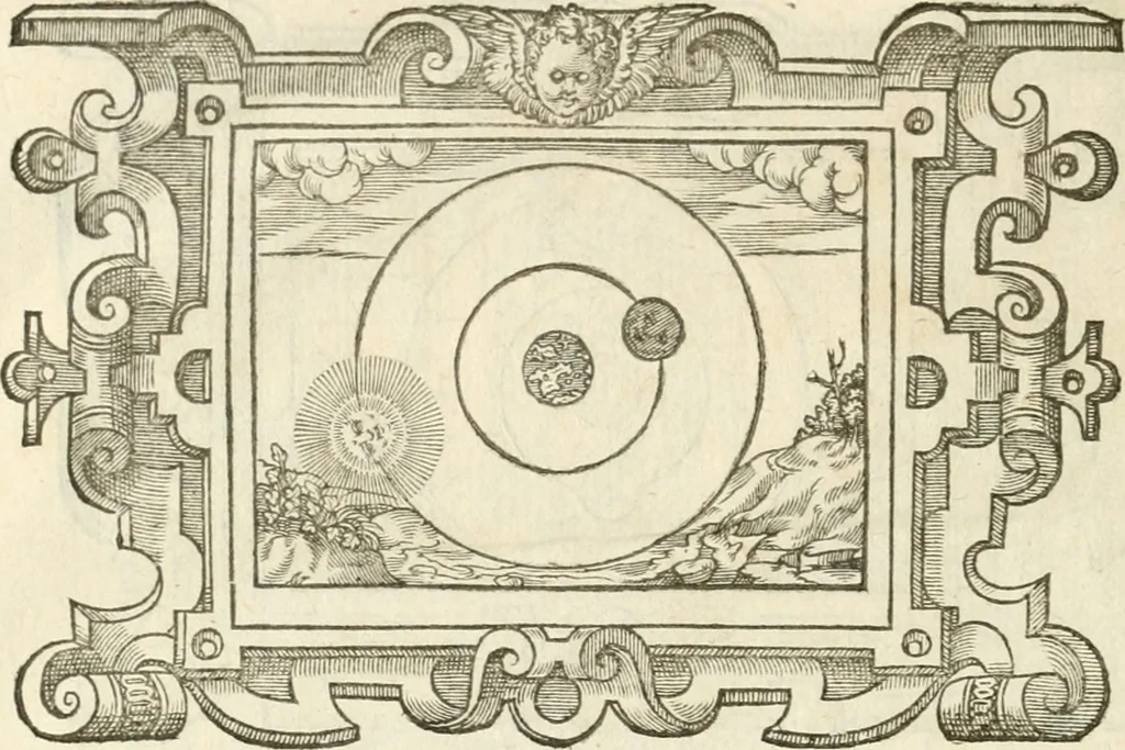 An illustration from Icones, id est, Verae imagines virorvm doctrina simvl et pietate illvstrivm, qvorvm praecipuè ministerio partim bonarum literarum studia sunt restituta, partim vera religio in variis orbis christiani regionibus, nostra patrúmque memoria fuit instaurata: additis eorundem vitae & operae descriptionibus, quibus adiectae sunt nonnullae picturae quas emblemata vocant, 1580, leaf 317