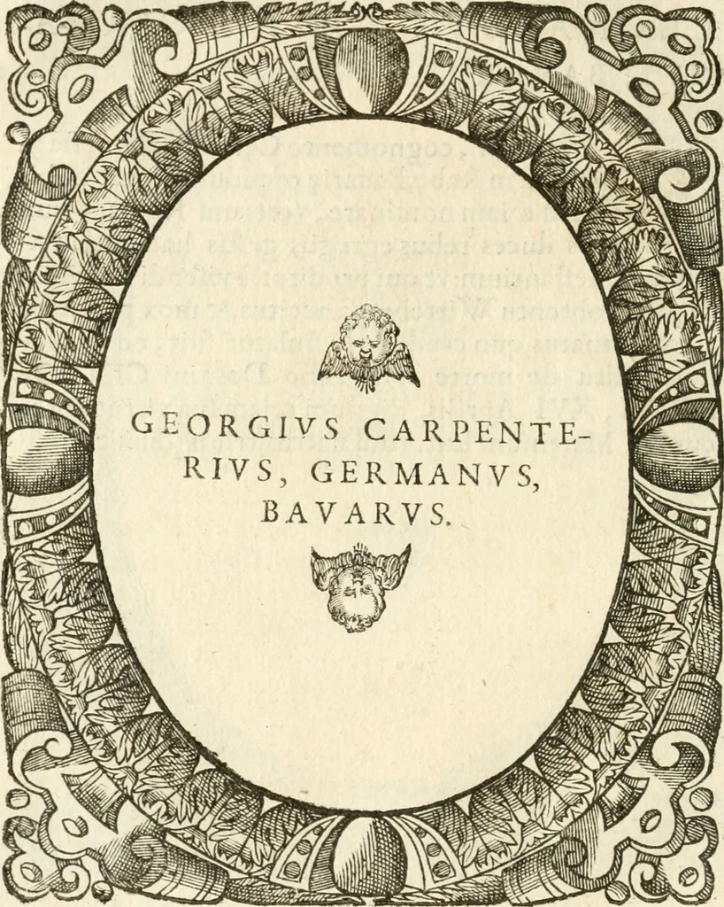 An illustration from Icones, id est, Verae imagines virorvm doctrina simvl et pietate illvstrivm, qvorvm praecipuè ministerio partim bonarum literarum studia sunt restituta, partim vera religio in variis orbis christiani regionibus, nostra patrúmque memoria fuit instaurata: additis eorundem vitae & operae descriptionibus, quibus adiectae sunt nonnullae picturae quas emblemata vocant, 1580, leaf 97