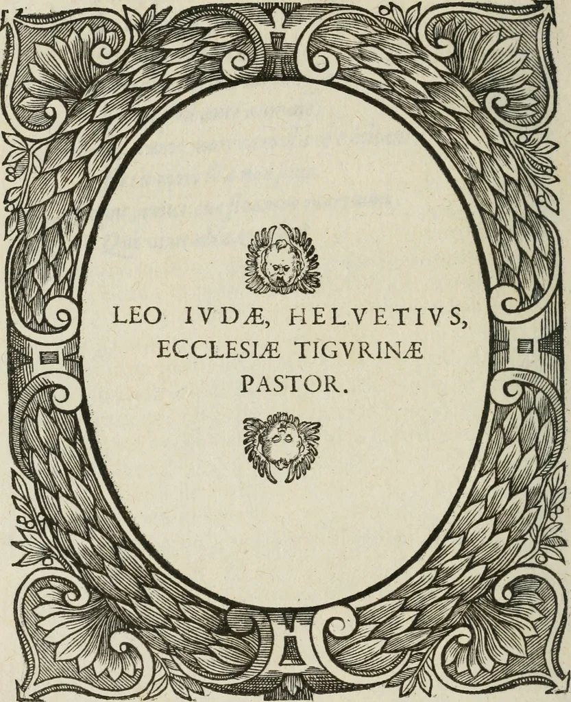 An illustration from Icones, id est, Verae imagines virorum doctrina simul et pietate illustrium, : quorum praecipuè ministerio partim bonarum literarum studia sunt restituta, partim vera religio in variis orbis Christiani regionibus, nostra patrúmque memoria fuit instaurata : additis eorundem vitae & operae descriptionibus, quibus adiectae sunt nonnullae picturae quas emblemata vocant., 1580, leaf 119