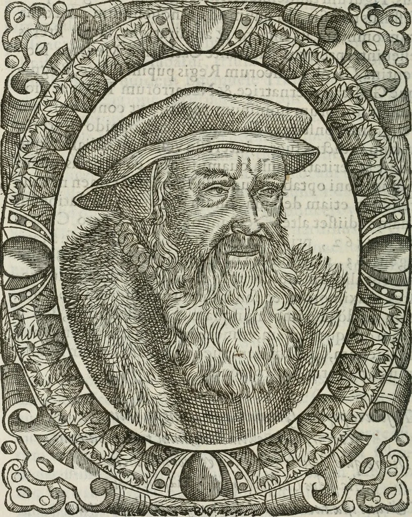 An illustration from Icones, id est, Verae imagines virorum doctrina simul et pietate illustrium, : quorum praecipuè ministerio partim bonarum literarum studia sunt restituta, partim vera religio in variis orbis Christiani regionibus, nostra patrúmque memoria fuit instaurata : additis eorundem vitae & operae descriptionibus, quibus adiectae sunt nonnullae picturae quas emblemata vocant., 1580, leaf 131