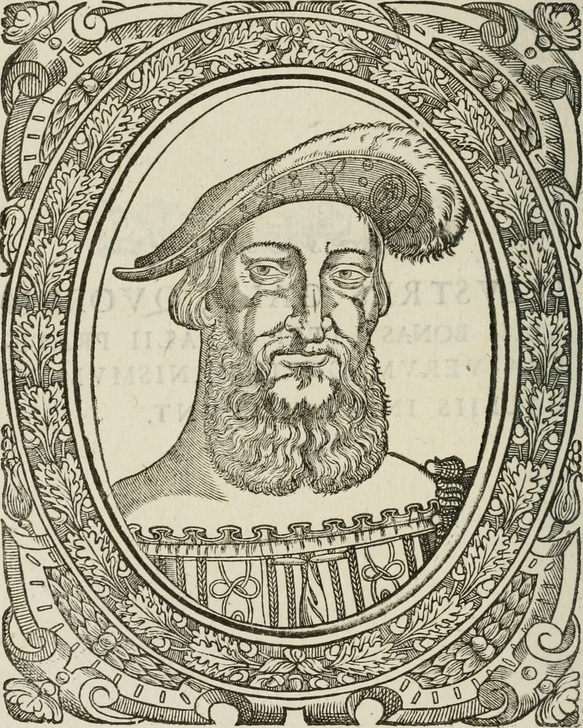 An illustration from Icones, id est, Verae imagines virorum doctrina simul et pietate illustrium, : quorum praecipuè ministerio partim bonarum literarum studia sunt restituta, partim vera religio in variis orbis Christiani regionibus, nostra patrúmque memoria fuit instaurata : additis eorundem vitae & operae descriptionibus, quibus adiectae sunt nonnullae picturae quas emblemata vocant., 1580, leaf 159