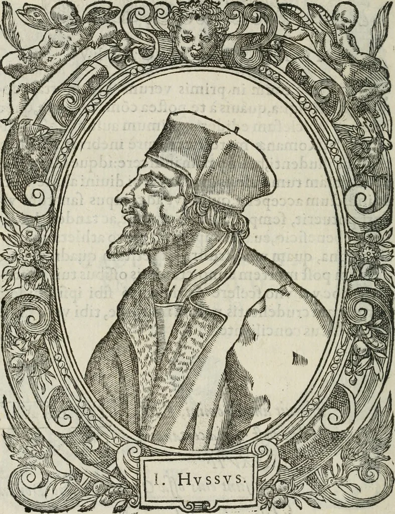 An illustration from Icones, id est, Verae imagines virorum doctrina simul et pietate illustrium, : quorum praecipuè ministerio partim bonarum literarum studia sunt restituta, partim vera religio in variis orbis Christiani regionibus, nostra patrúmque memoria fuit instaurata : additis eorundem vitae & operae descriptionibus, quibus adiectae sunt nonnullae picturae quas emblemata vocant., 1580, leaf 17