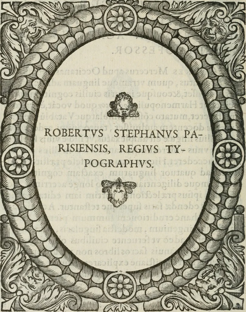 An illustration from Icones, id est, Verae imagines virorum doctrina simul et pietate illustrium, : quorum praecipuè ministerio partim bonarum literarum studia sunt restituta, partim vera religio in variis orbis Christiani regionibus, nostra patrúmque memoria fuit instaurata : additis eorundem vitae & operae descriptionibus, quibus adiectae sunt nonnullae picturae quas emblemata vocant., 1580, leaf 183