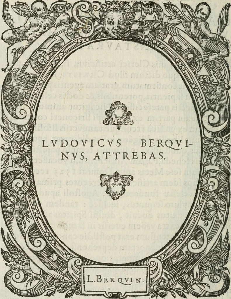 An illustration from Icones, id est, Verae imagines virorum doctrina simul et pietate illustrium, : quorum praecipuè ministerio partim bonarum literarum studia sunt restituta, partim vera religio in variis orbis Christiani regionibus, nostra patrúmque memoria fuit instaurata : additis eorundem vitae & operae descriptionibus, quibus adiectae sunt nonnullae picturae quas emblemata vocant., 1580, leaf 195