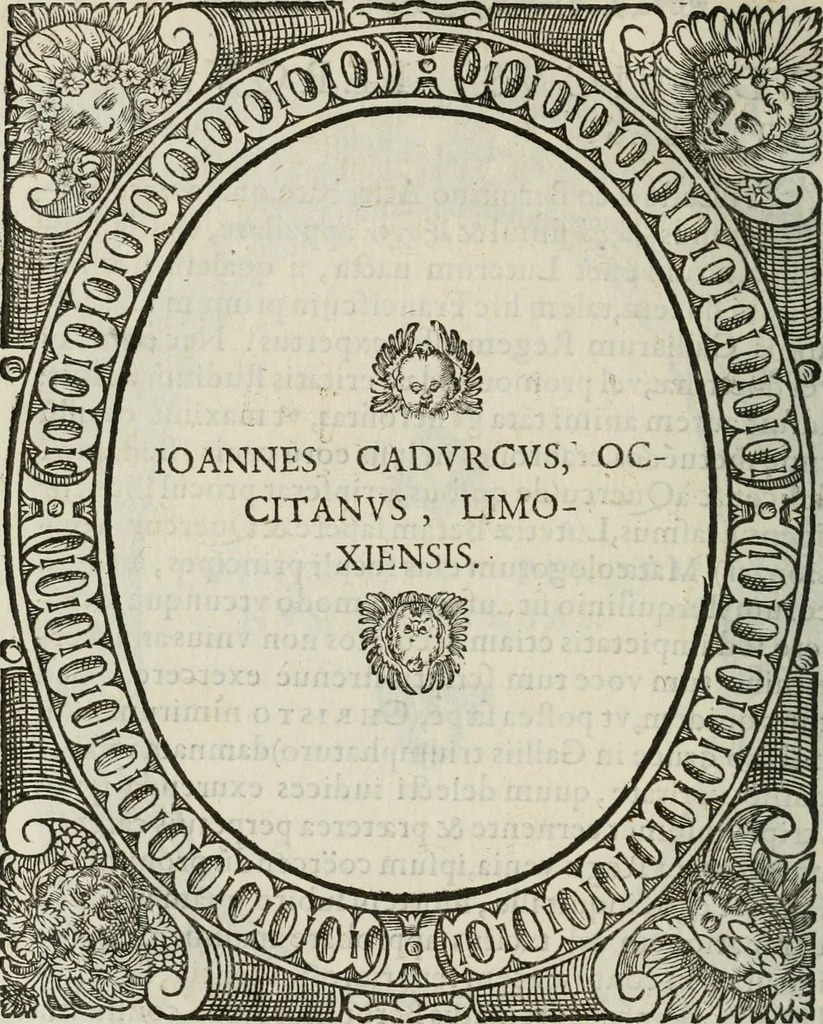 An illustration from Icones, id est, Verae imagines virorum doctrina simul et pietate illustrium, : quorum praecipuè ministerio partim bonarum literarum studia sunt restituta, partim vera religio in variis orbis Christiani regionibus, nostra patrúmque memoria fuit instaurata : additis eorundem vitae & operae descriptionibus, quibus adiectae sunt nonnullae picturae quas emblemata vocant., 1580, leaf 197