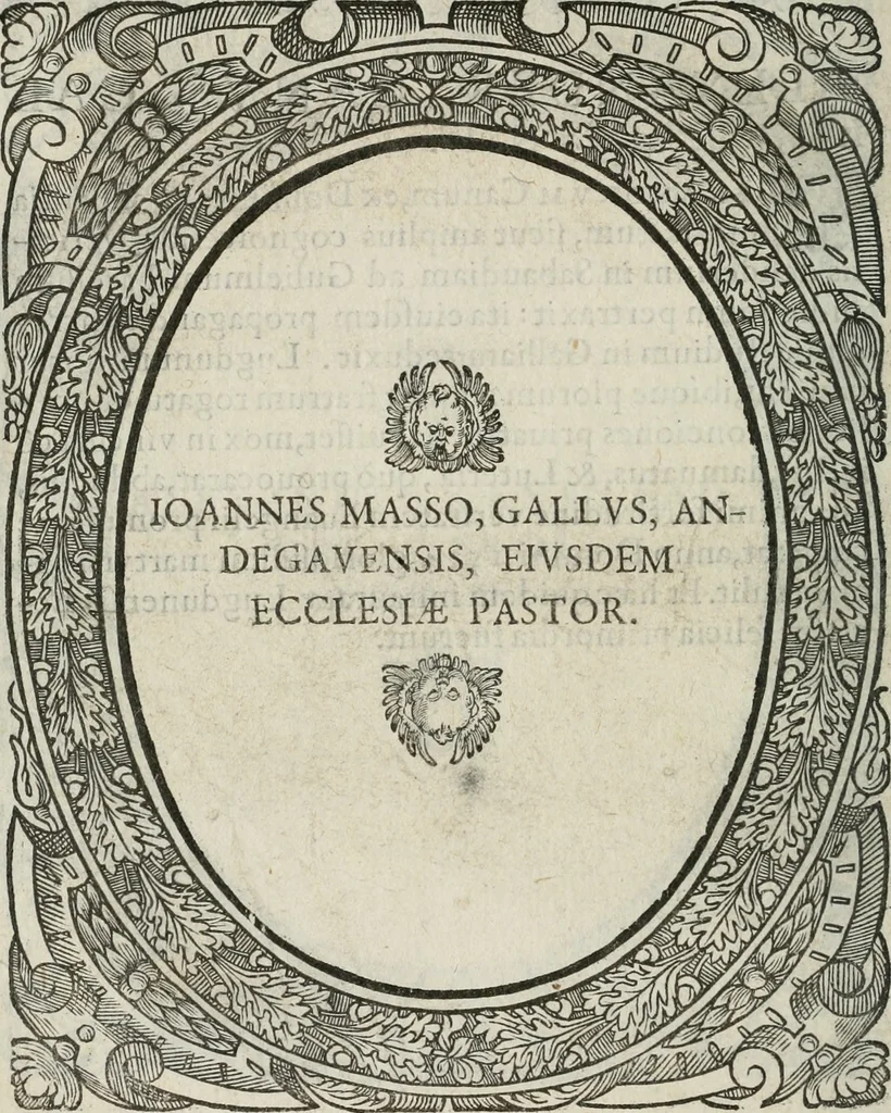 An illustration from Icones, id est, Verae imagines virorum doctrina simul et pietate illustrium, : quorum praecipuè ministerio partim bonarum literarum studia sunt restituta, partim vera religio in variis orbis Christiani regionibus, nostra patrúmque memoria fuit instaurata : additis eorundem vitae & operae descriptionibus, quibus adiectae sunt nonnullae picturae quas emblemata vocant., 1580, leaf 201